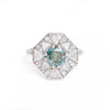 Custom Blue Diamond Octagon Shape Trillion & Diamond Mosaic Ring