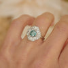 Custom Blue Diamond Octagon Shape Trillion & Diamond Mosaic Ring