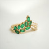 Custom Emerald & Diamond Leaf Ring