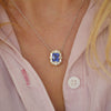 Deco Emerald Cut Sapphire Diamond Mosaic Pendant