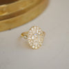 Oval Shape Ballerina Round Diamond Mosaic Ring 1.00 ctw. center