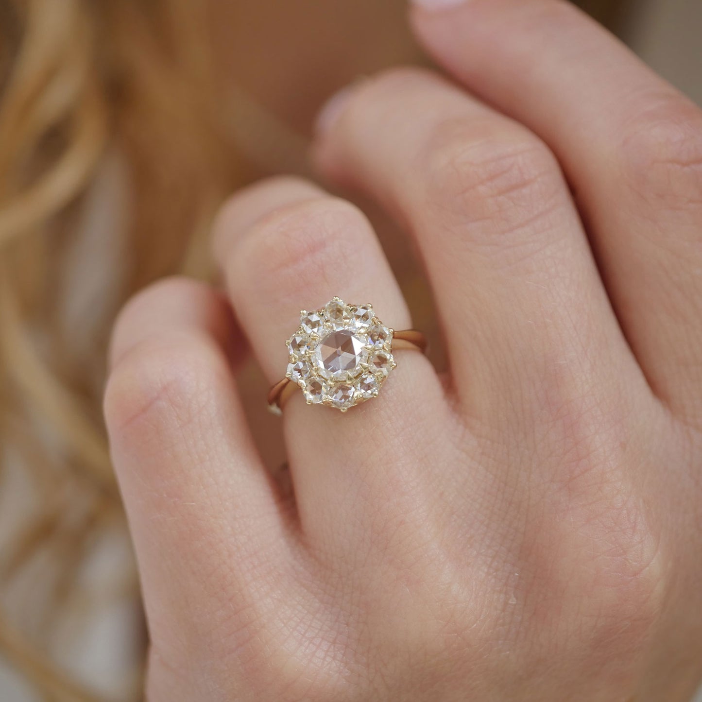 Rose Diamond Cluster Ring