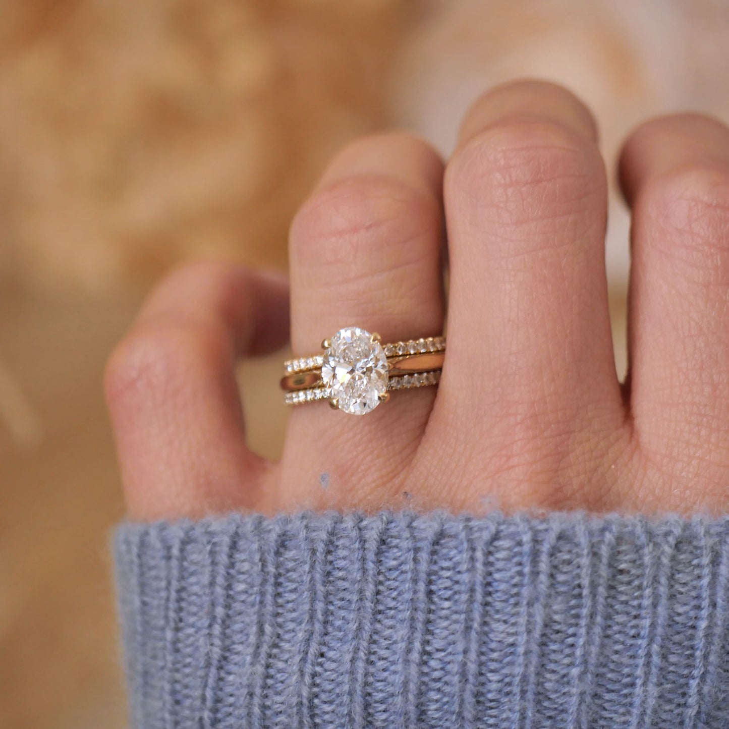 Delicate French Pavé Eternity Diamond Wedding Ring