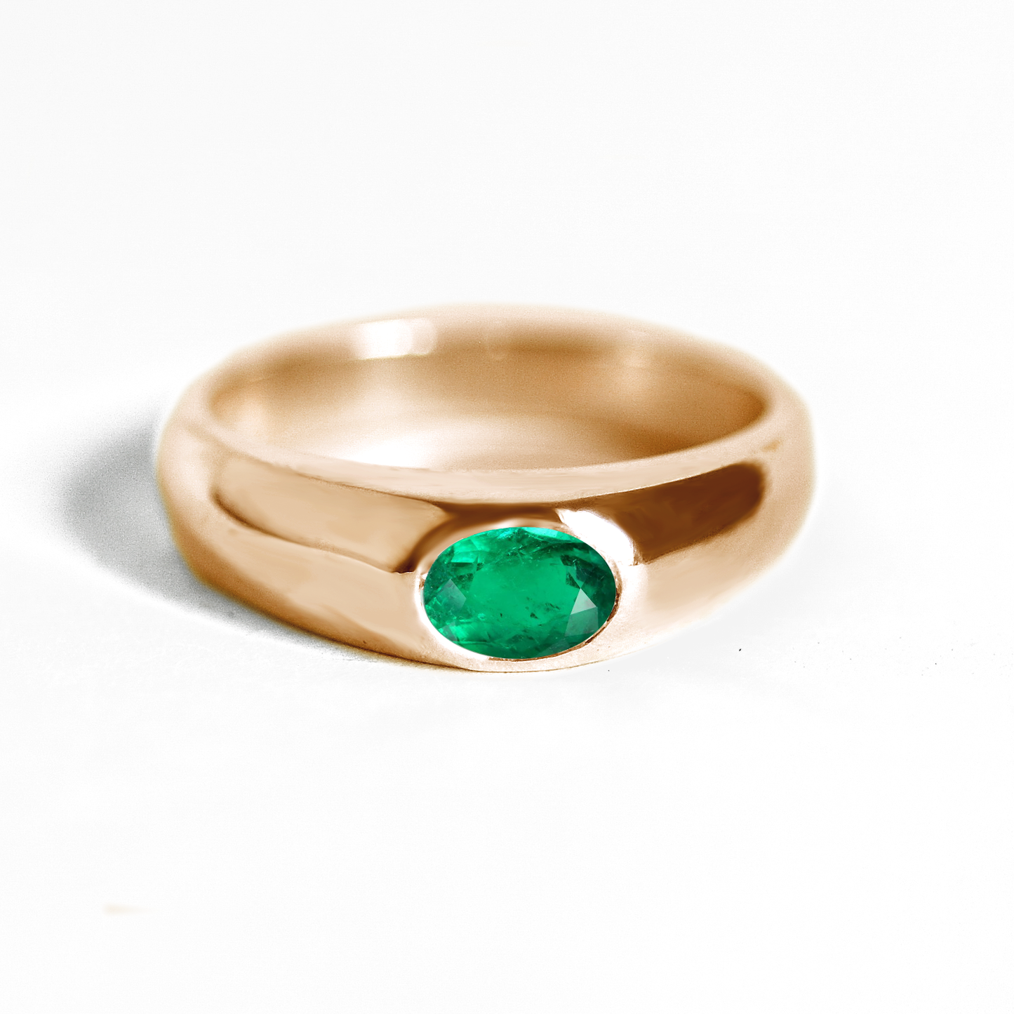 Oval Emerald Signet Ring