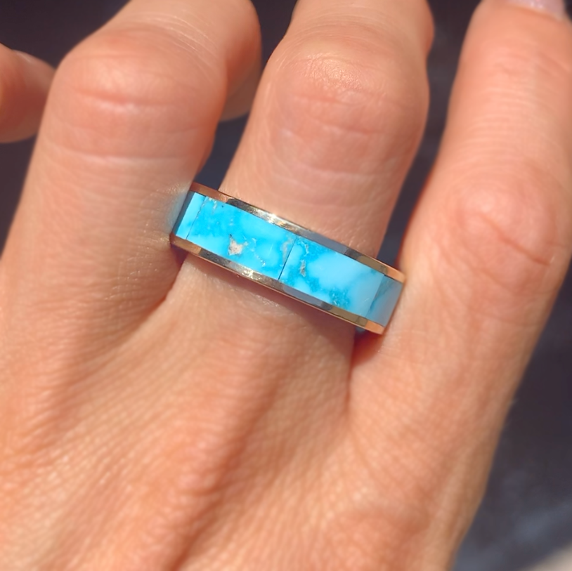 Turquoise Inlay Wedding Ring