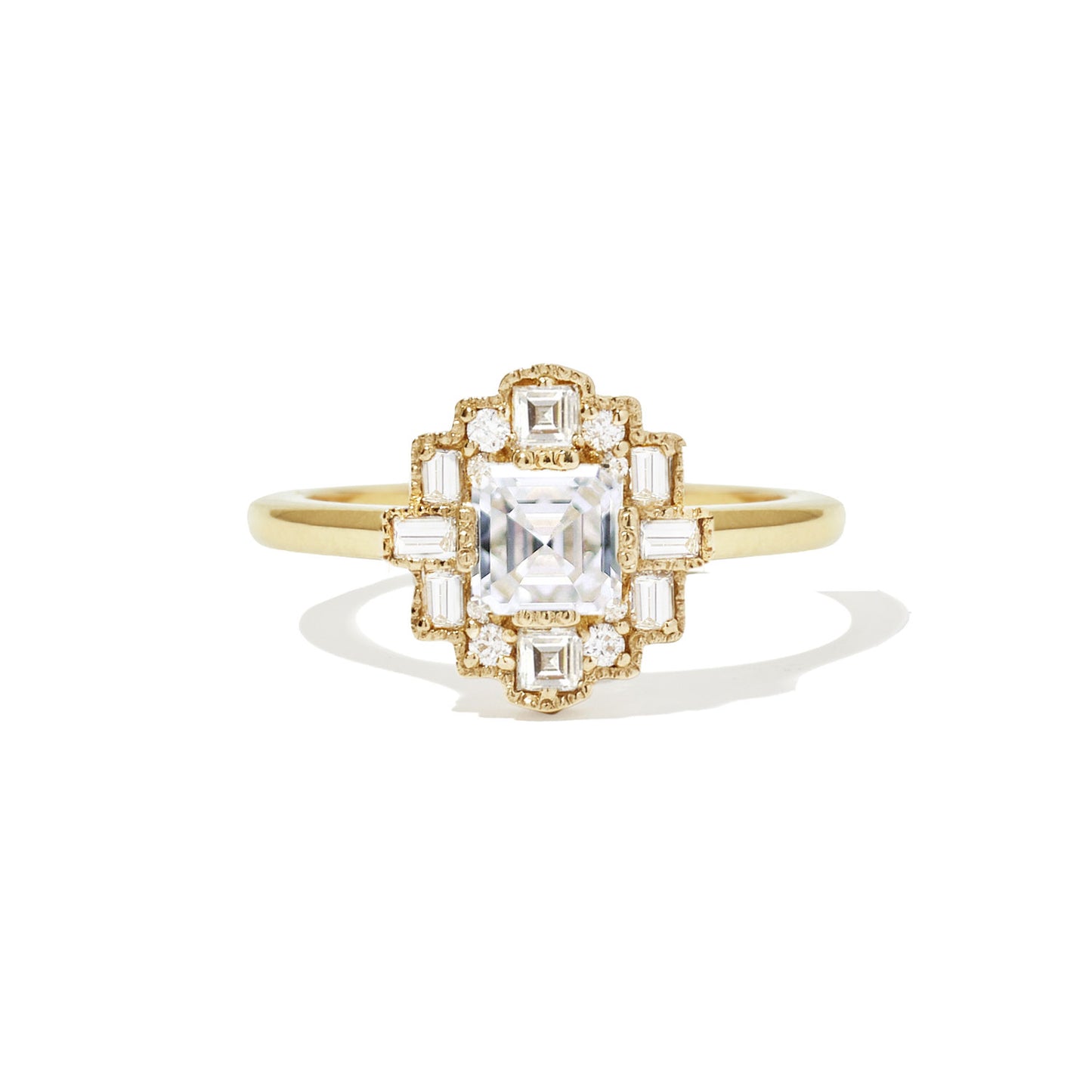 Deco Asscher Cut Diamond Mosaic Ring