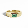 Emerald-Cut Emerald Signet Ring
