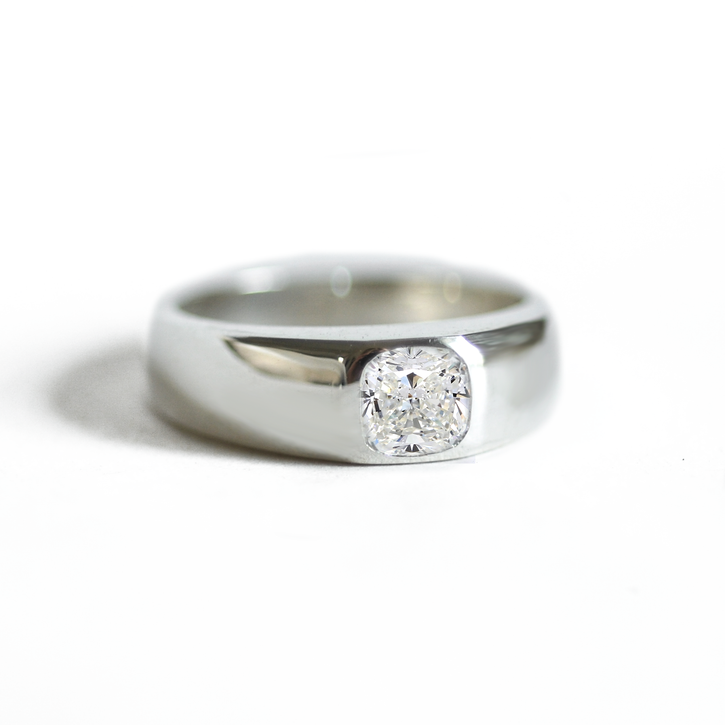 Cushion Diamond Signet Ring