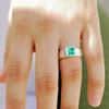 Asscher Cut Emerald Signet Ring