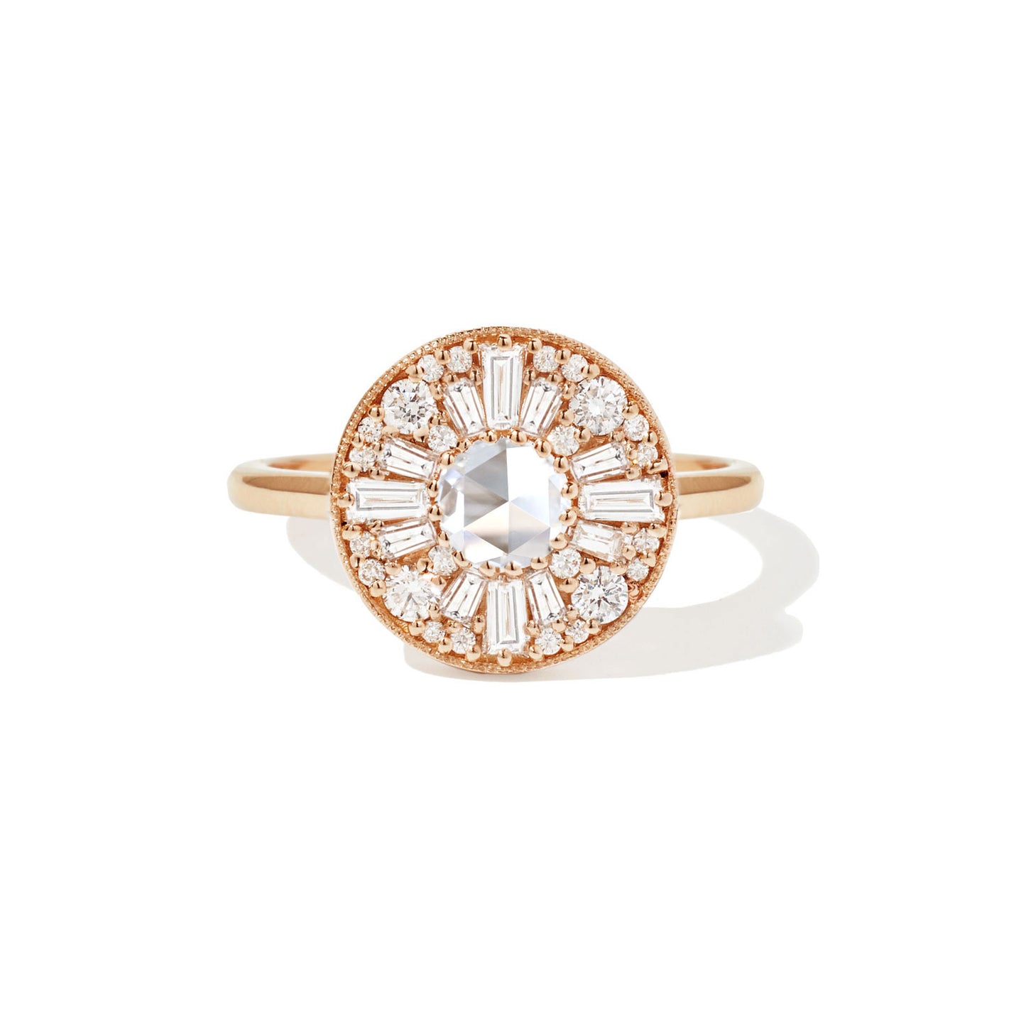 Round Shape Rose Cut Diamond Mosaic Ring