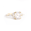 Antique Cushion Rose Cut Moissanite & Marquise Diamond Ring