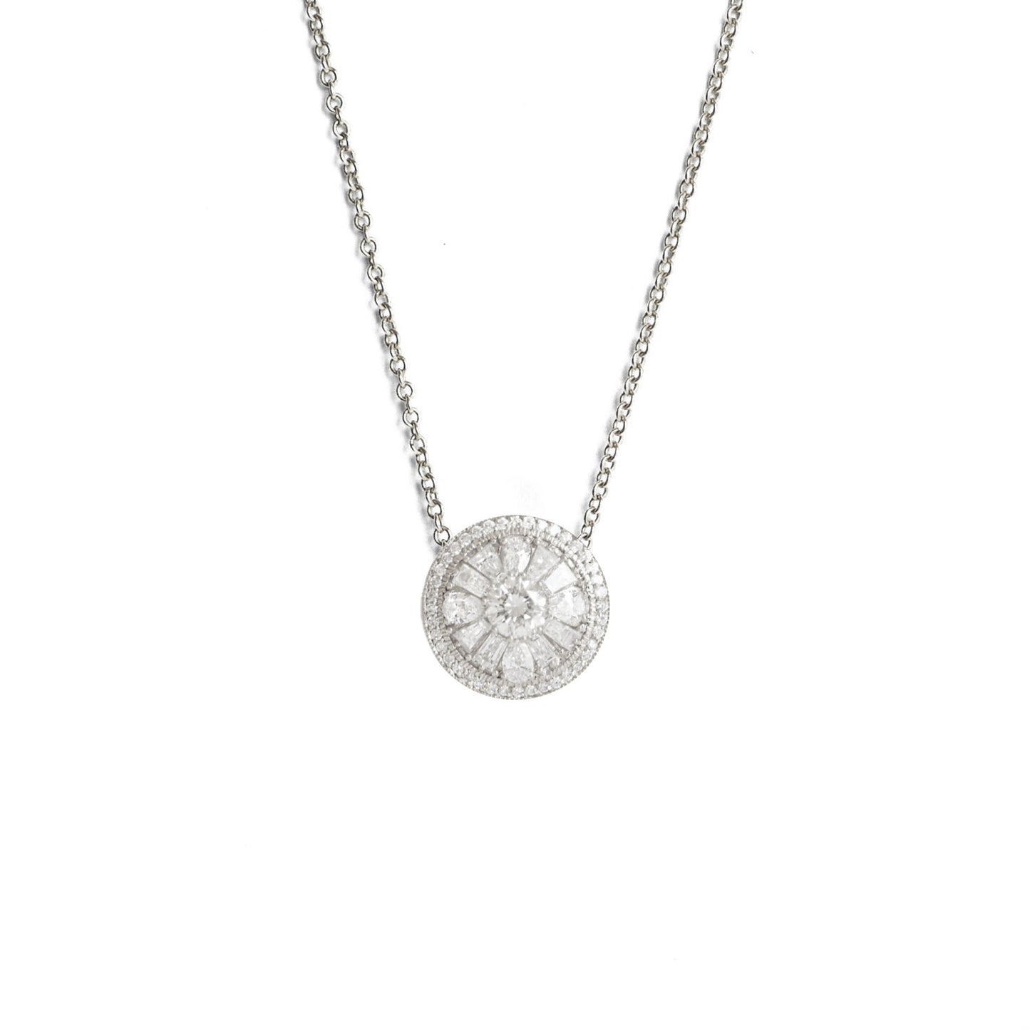 Pear & Round Brilliant Cut Halo Diamond Mosaic Pendant