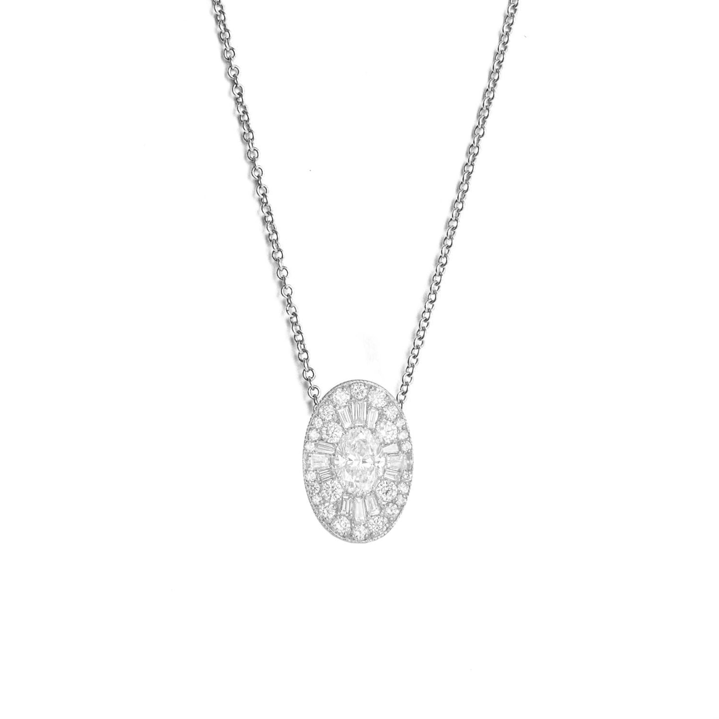 Oval Ballerina Oval Diamond Mosaic Pendant