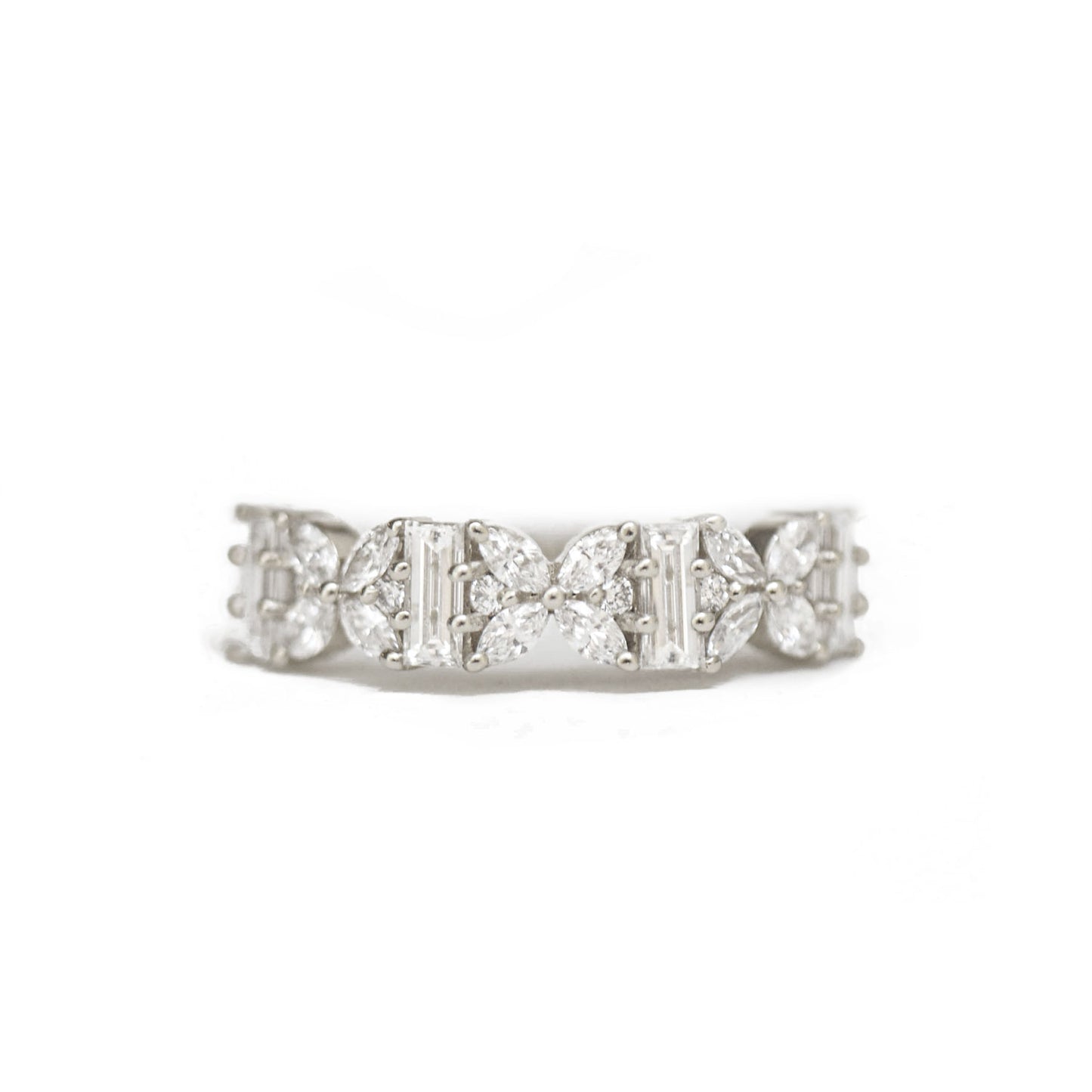 Marquise & Baguette Lotus Diamond Mosaic Ring