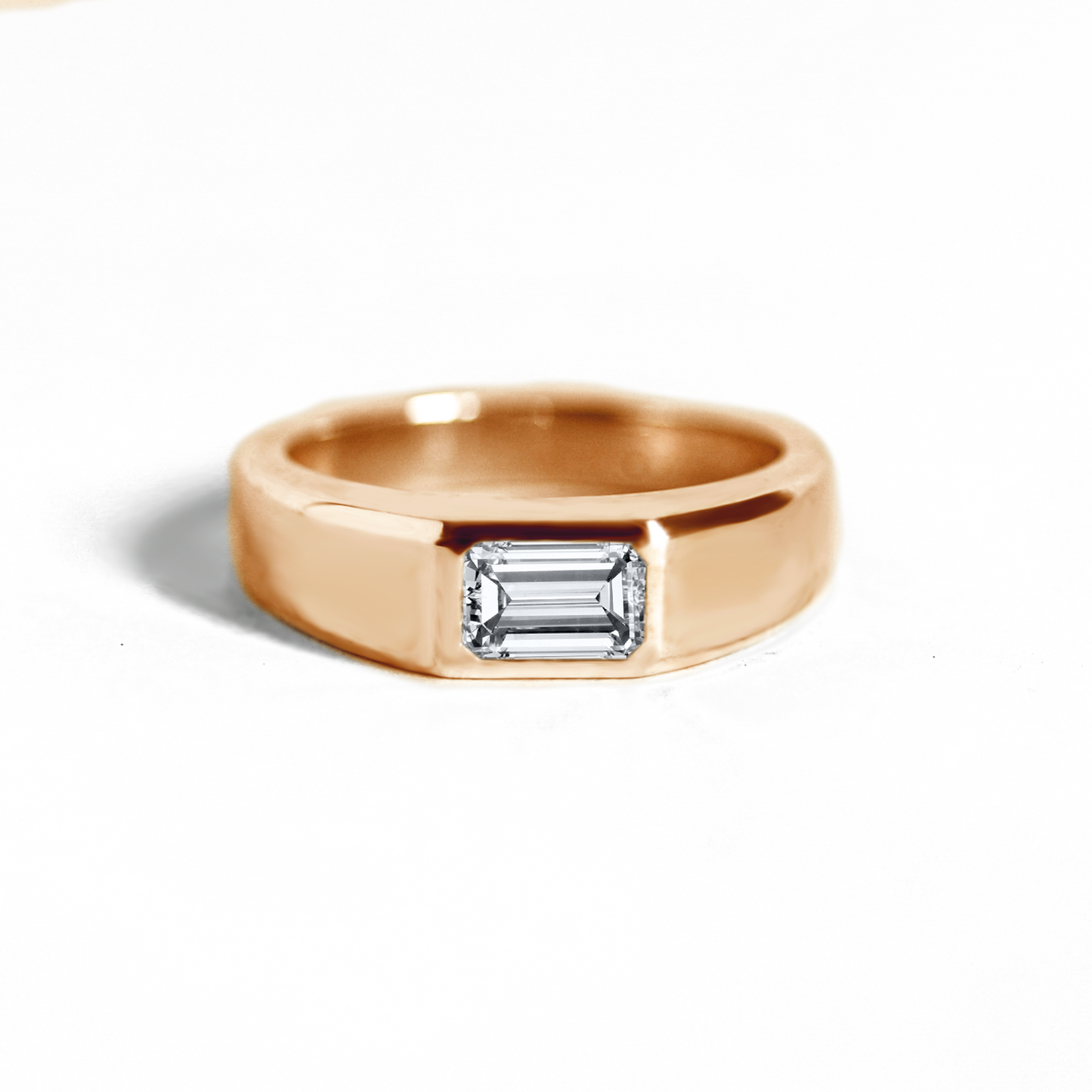 Emerald-Cut Diamond Signet Ring