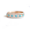 2mm Turquoise & Diamond Shared Prong Stacking Ring Set