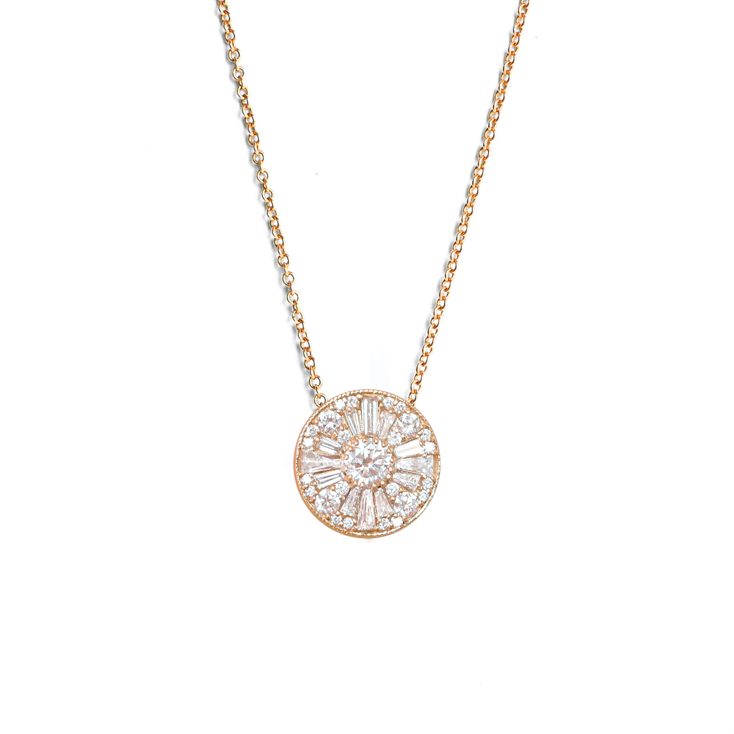 Round Shape Brilliant Cut Diamond Mosaic Pendant