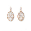 Oval Shape Ballerina Round Diamond Earrings