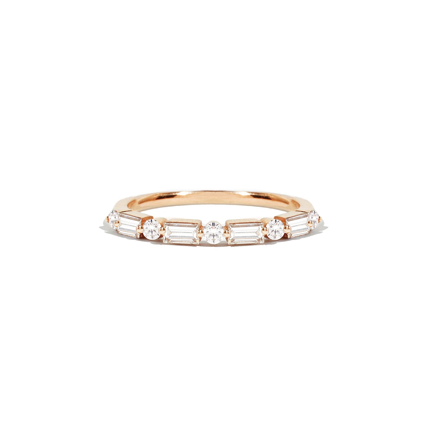 Floating Baguette & Round Diamond Ring