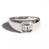 Asscher Cut Salt and Pepper Diamond Ring