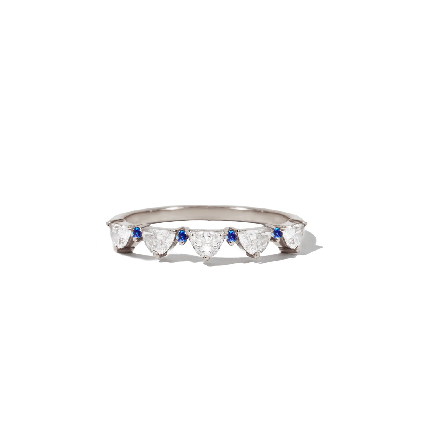 Half Moon Lace Sapphire & Diamond Mosaic Band