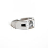 Deco Salt and Pepper Diamond Men's Engagement Ring