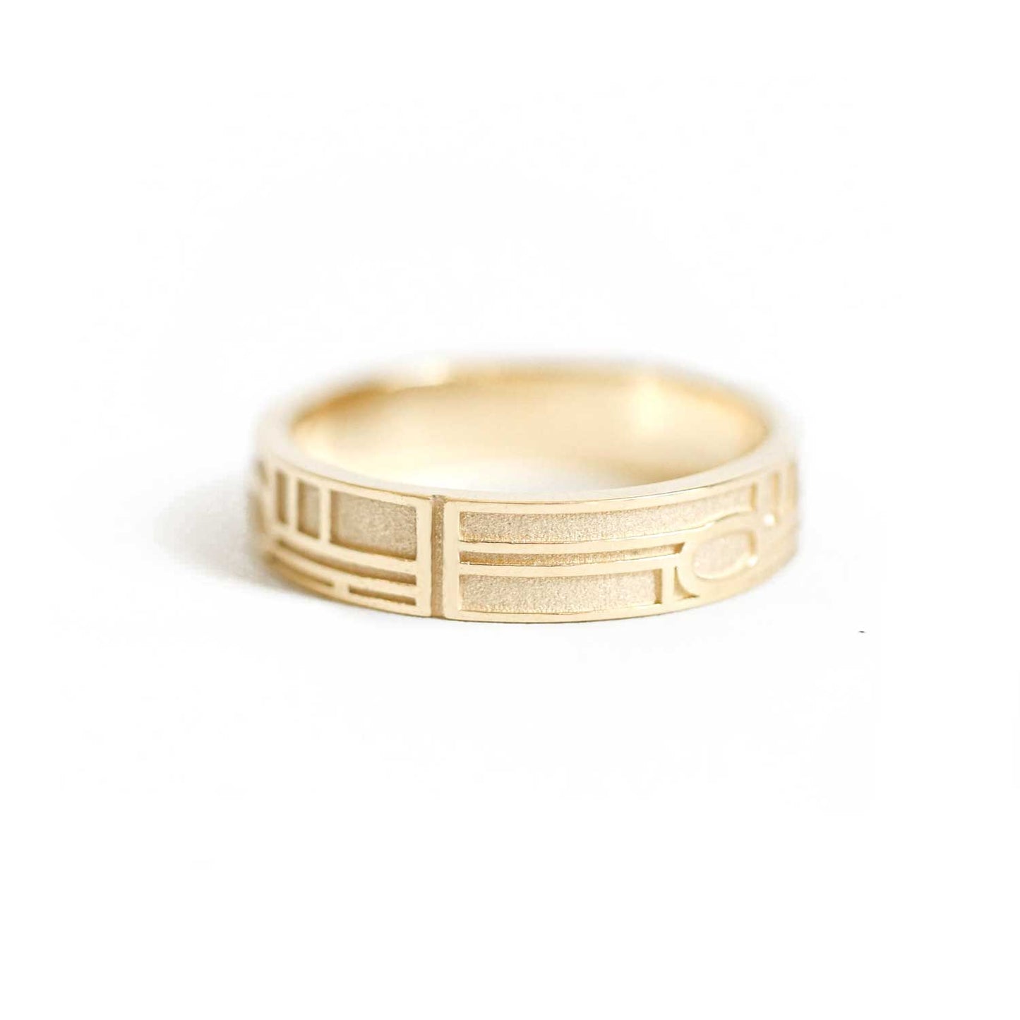 Deco Frame Pattern Band Ring