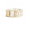 Asscher Cut Wide Diamond Mosaic Ring