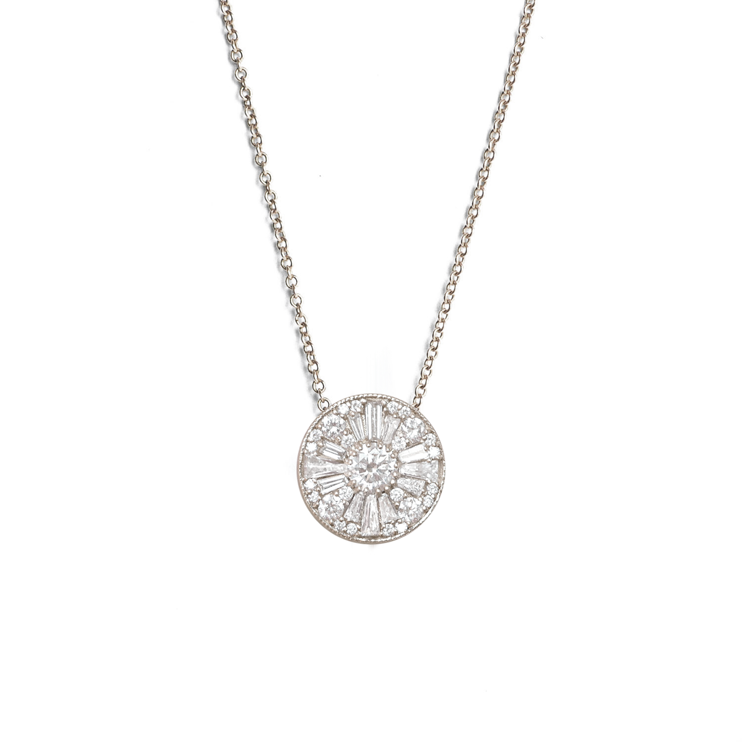 Round Shape Brilliant Cut Diamond Mosaic Pendant