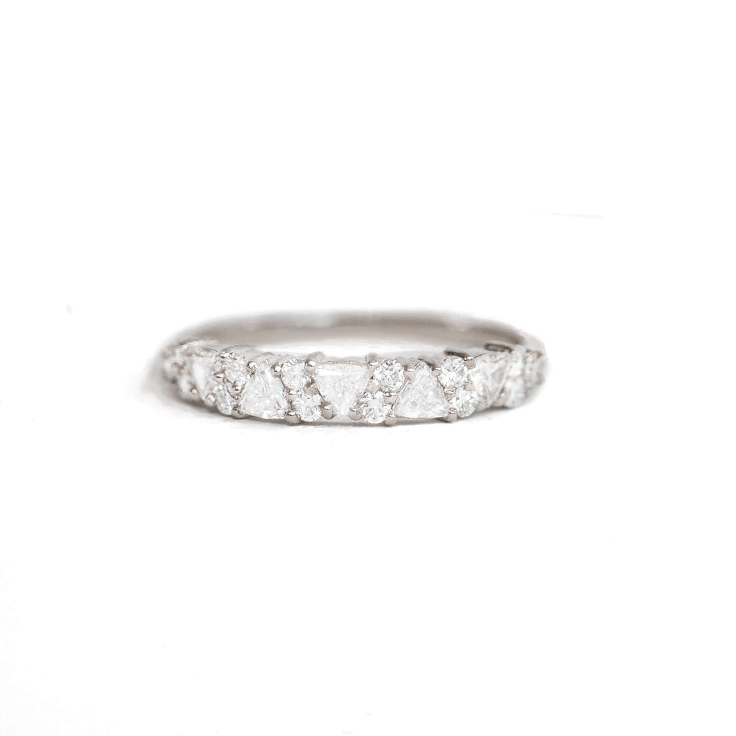 Trillion & Round Diamond Mosaic Band