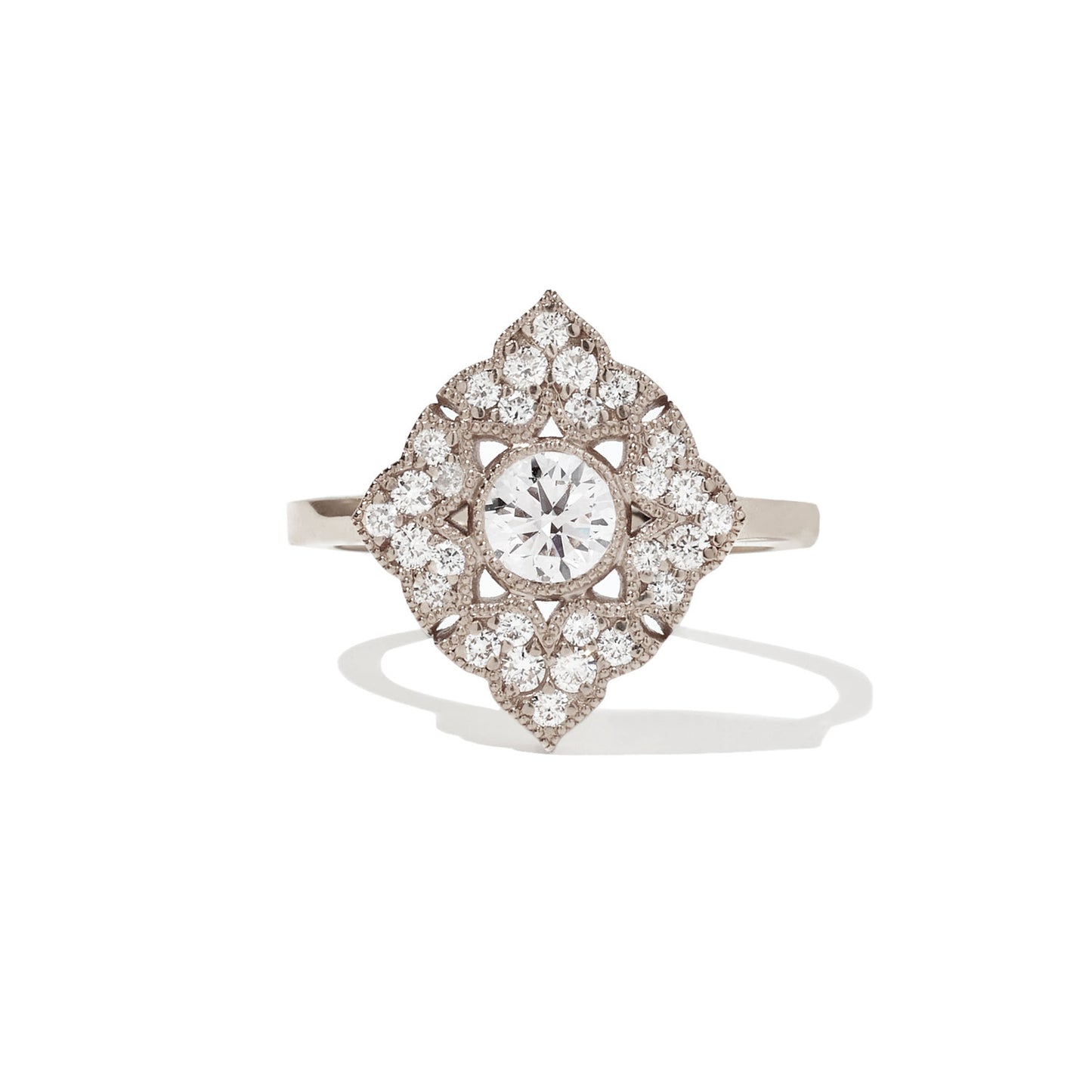Deco Baroque Round Brilliant Diamond Mosaic Ring
