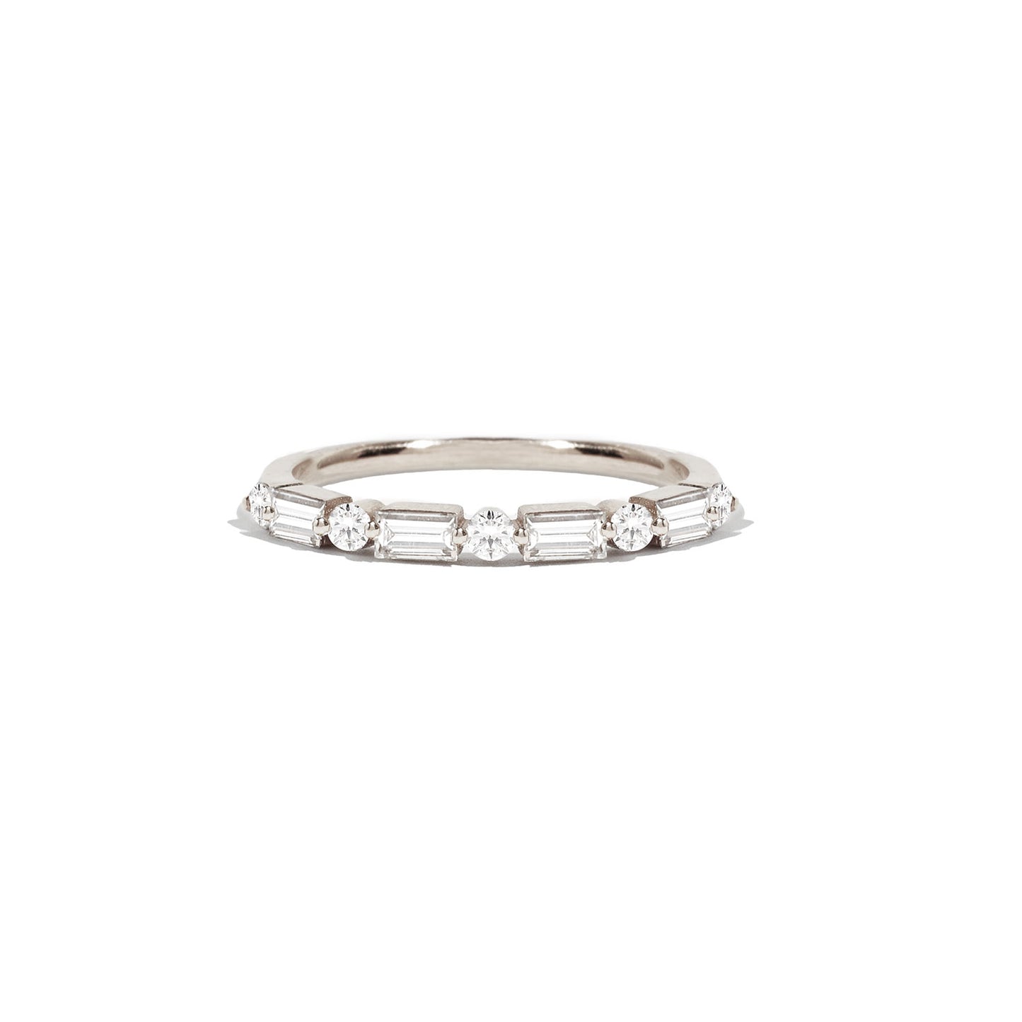 Floating Baguette & Round Diamond Ring