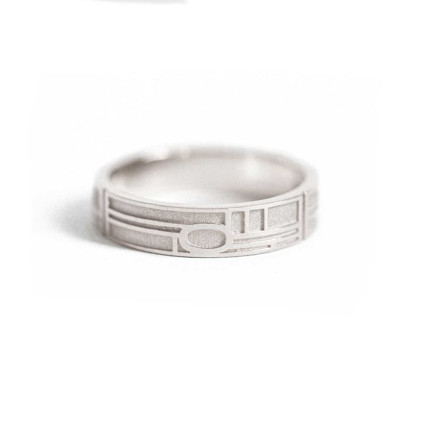 Deco Frame Pattern Band Ring