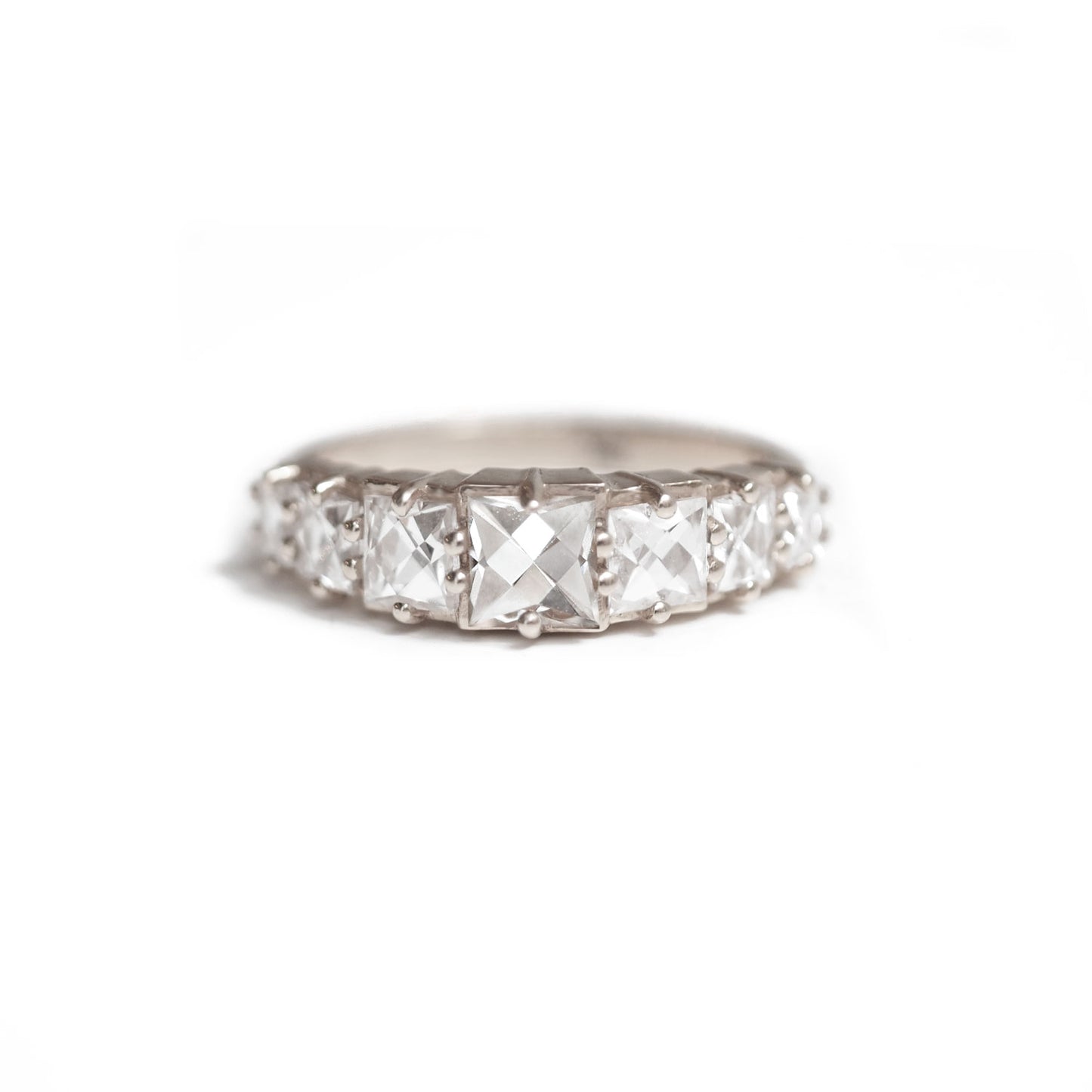 French Cut Diamond Line Ring