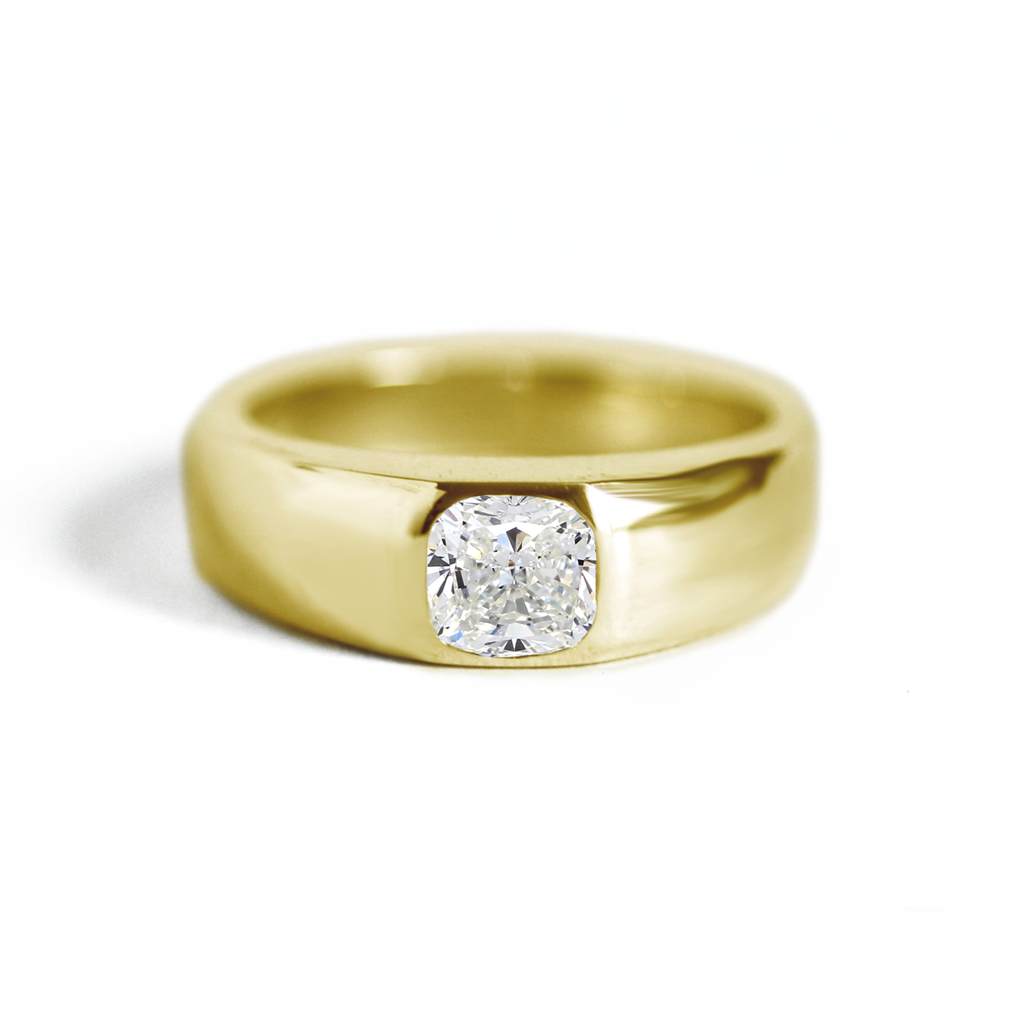 Cushion Diamond Signet Ring