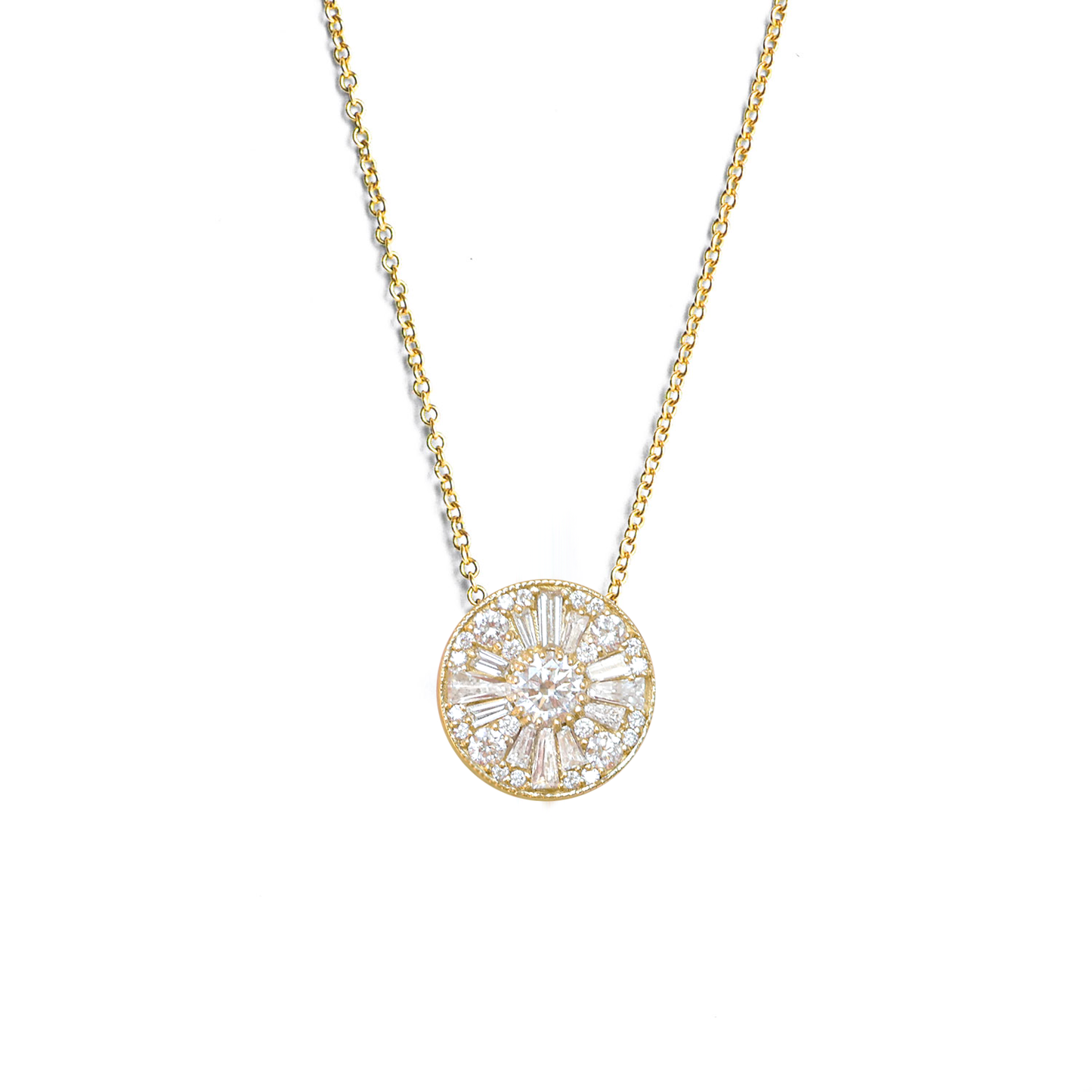 Round Shape Brilliant Cut Diamond Mosaic Pendant