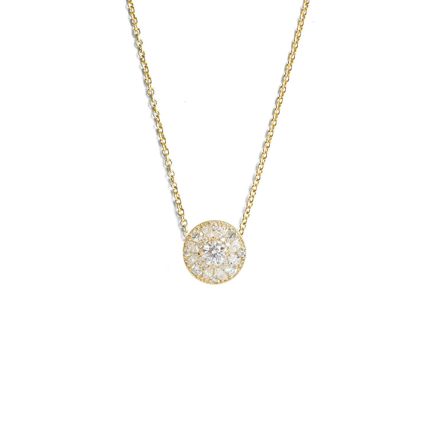 Marquise & Round Brilliant Cut Diamond Mosaic Pendant