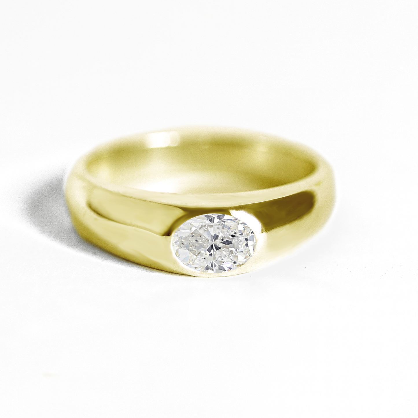 Oval Moissanite Signet Ring