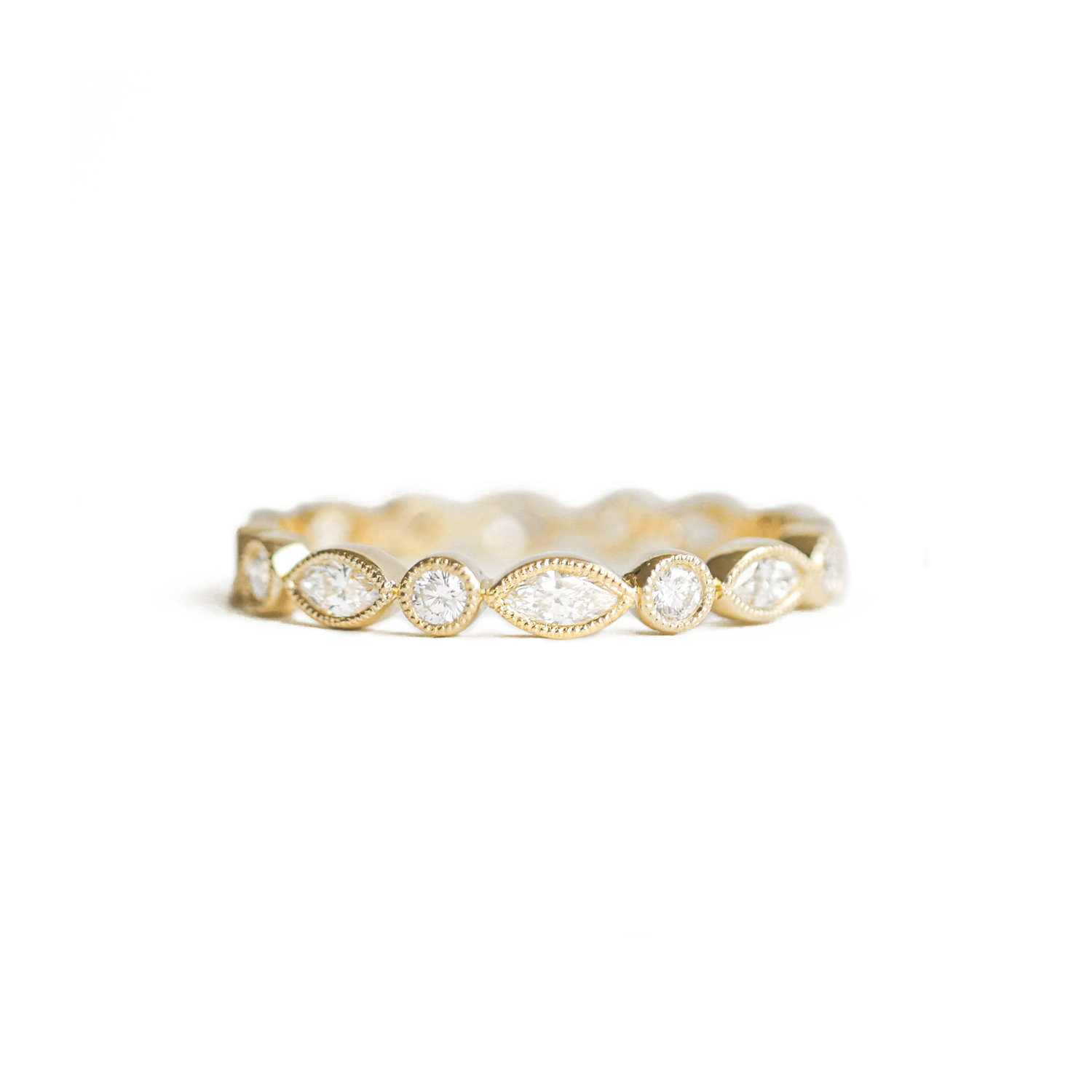 Custom Marquise & Round Eternity Diamond Wedding Ring