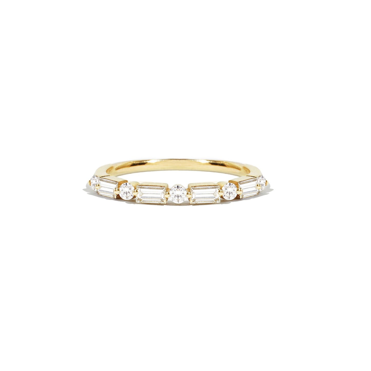 Floating Baguette & Round Diamond Ring